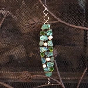 Chunky Funky Blue Druzy Bracelet